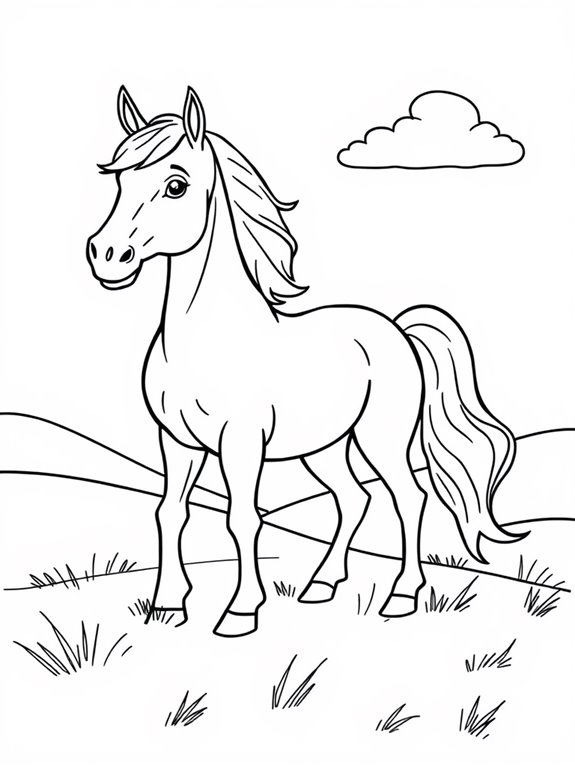 simple outline of horses