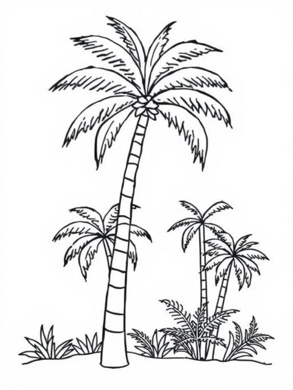 simple outlines of palms