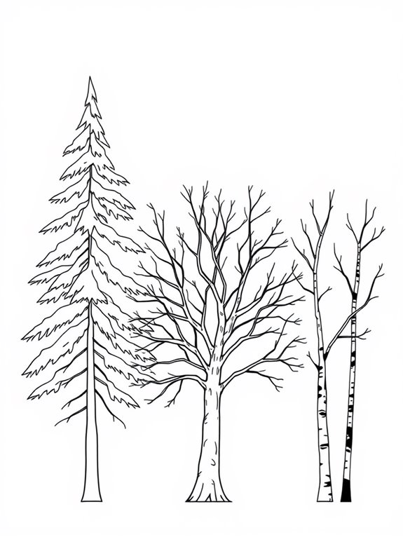 simple outlines of trees