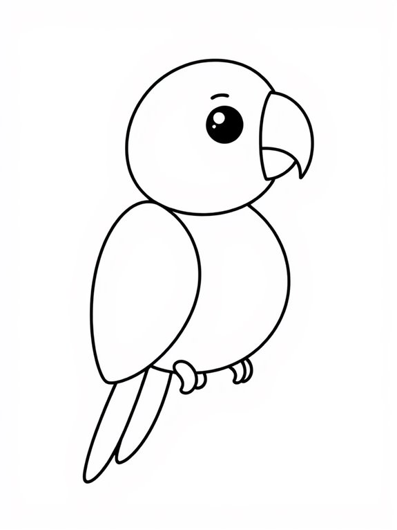 simple parrot coloring page