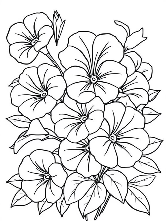 simple petunia flower illustration