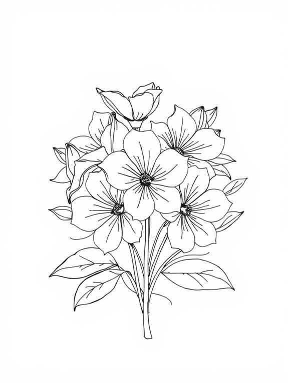 simple primroses coloring page