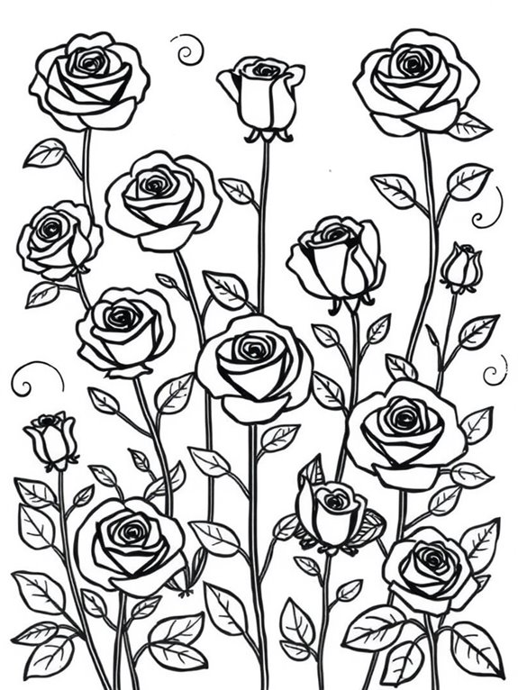 simple rose garden coloring