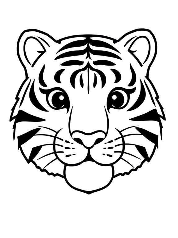 simple tiger face coloring