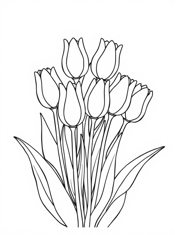 simple tulip line art