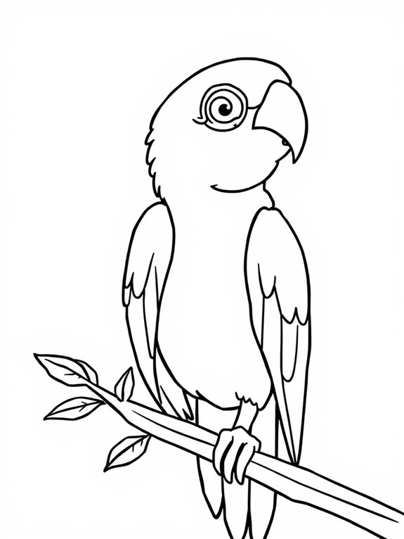 single bird coloring page