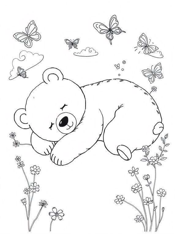 sleepy bear coloring page