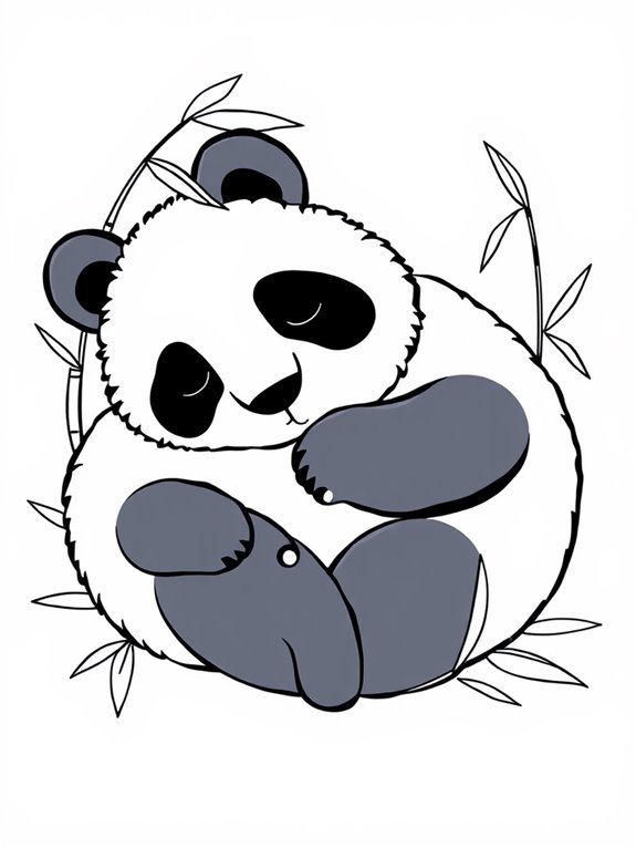 sleepy panda coloring page