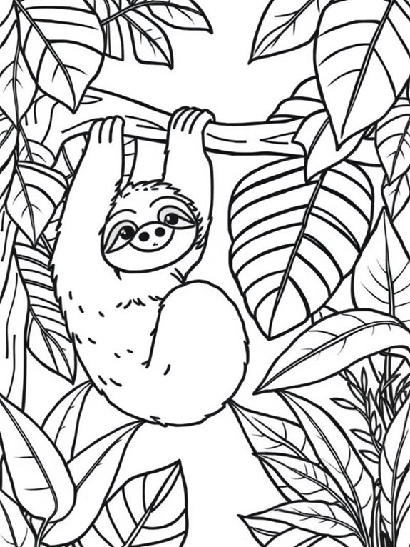 sloth coloring page design