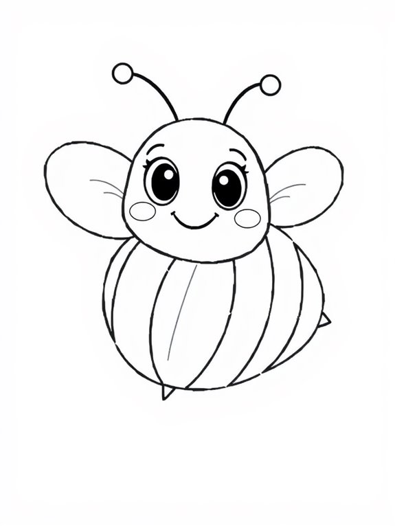 smiling bumblebee coloring page