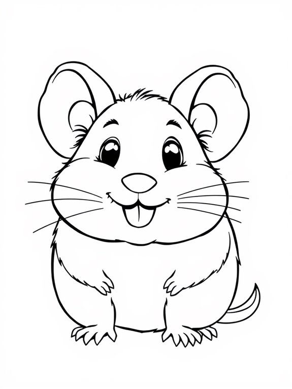 smiling gerbil coloring page