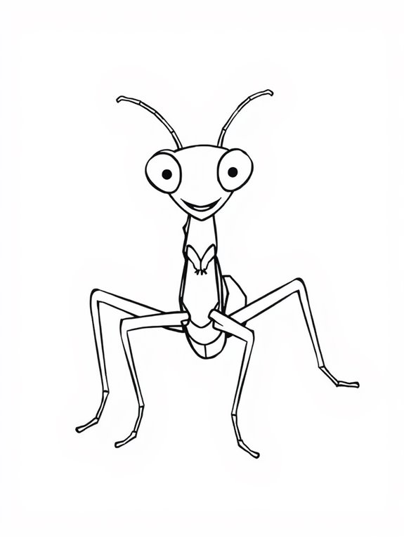 smiling mantis coloring page