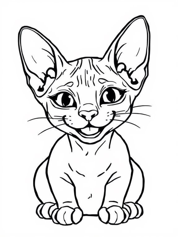 smiling sphynx cat illustration