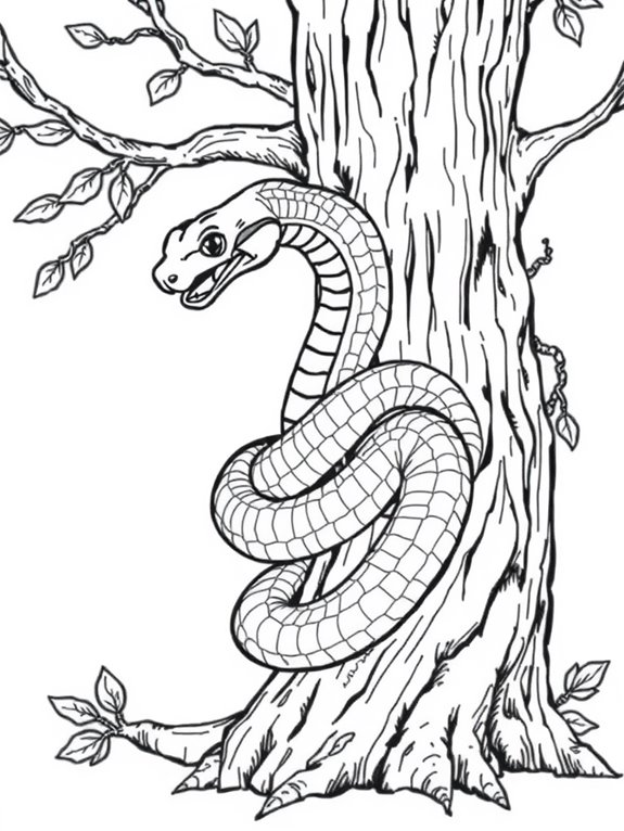 snake entwined in tree