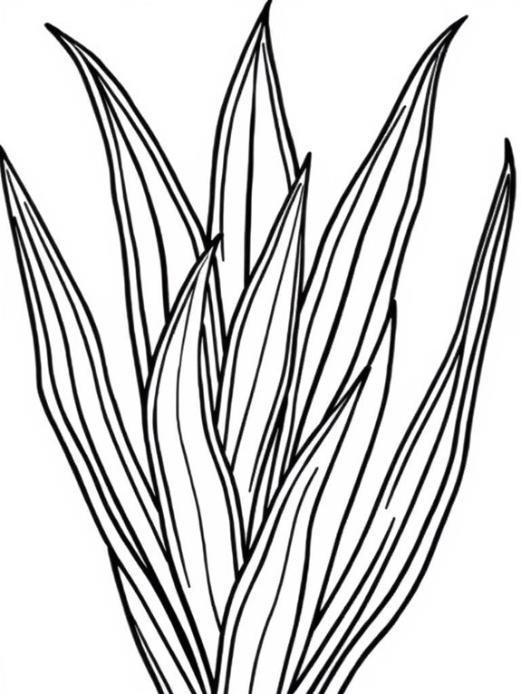 snake plant coloring page