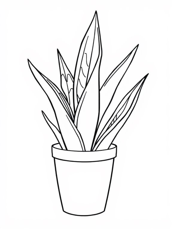 snake plant coloring page