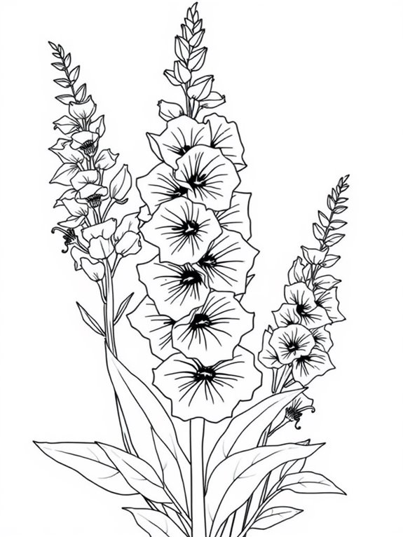 snapdragons coloring page design