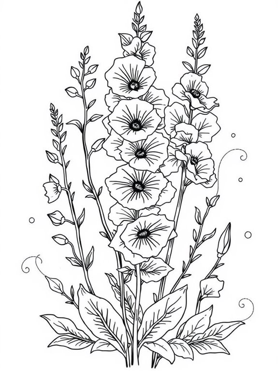 snapdragons coloring page design