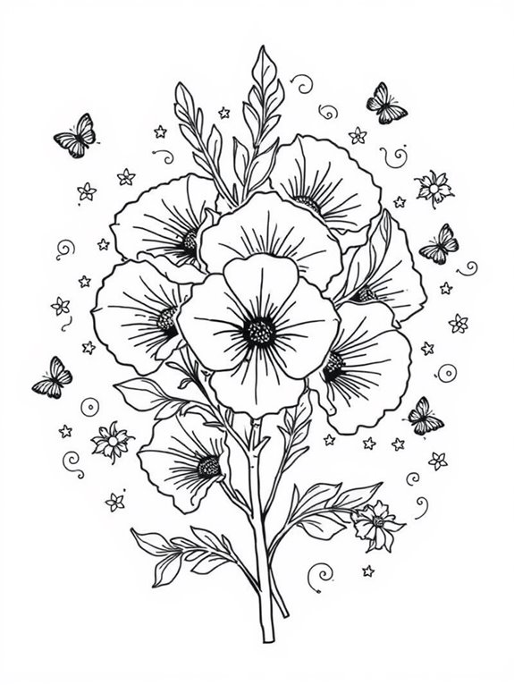 snapdragons coloring page design