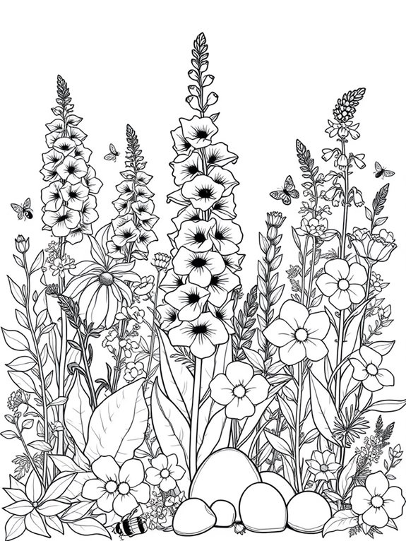 snapdragons garden coloring activity