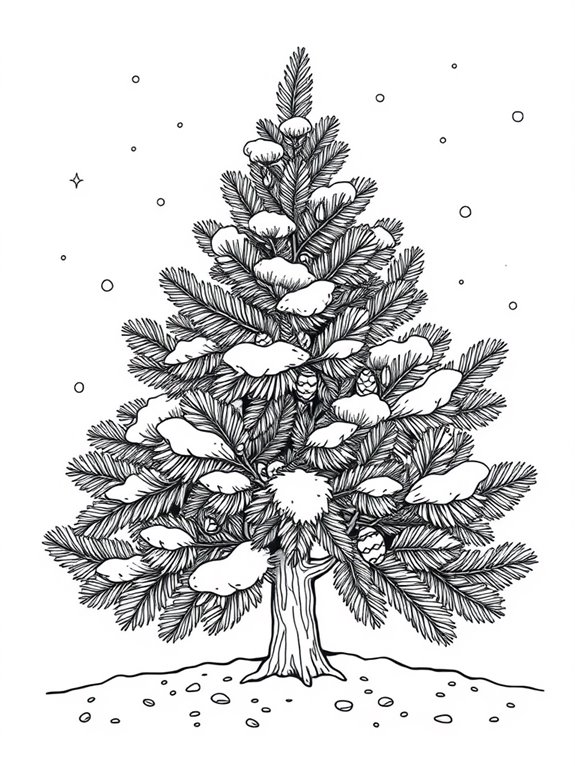 snowy pine tree scene