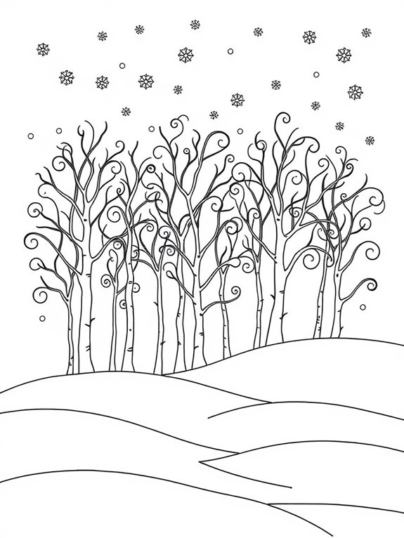 snowy winter trees scene