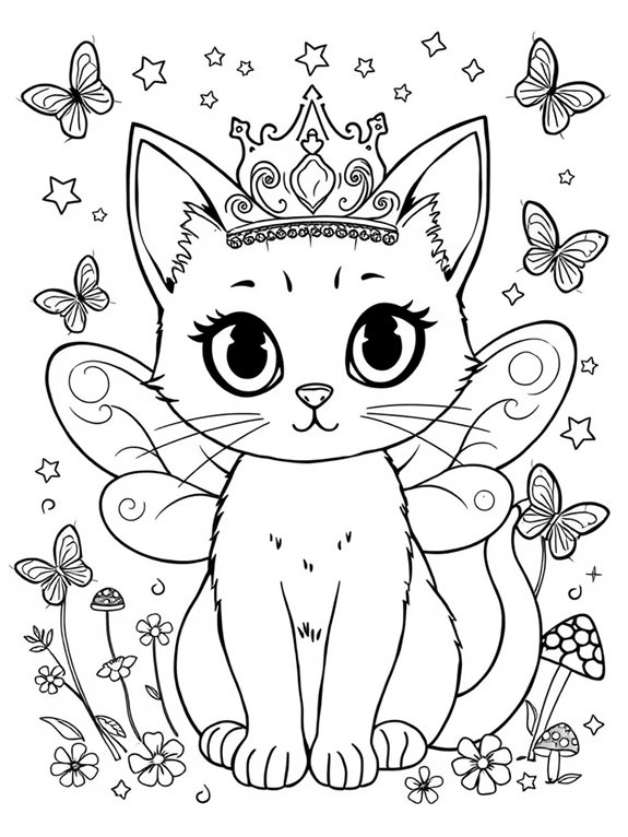 sparkling crown fairy cat