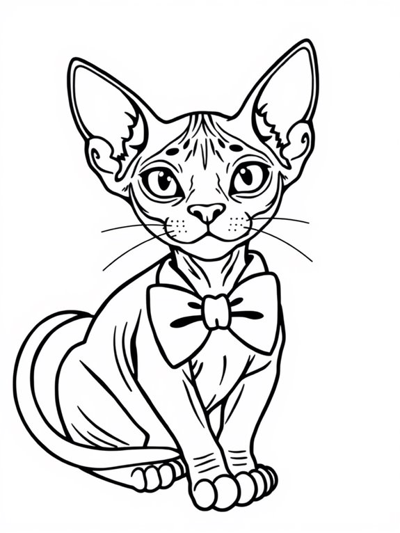 sphynx cat with bowtie