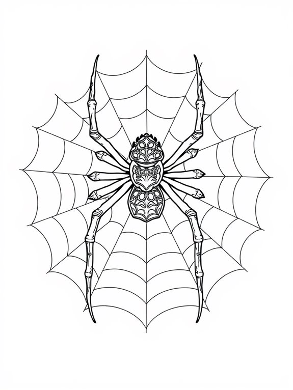 spider themed coloring page design