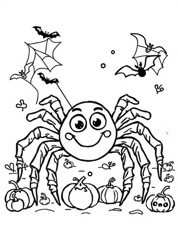 spooky spider coloring activity