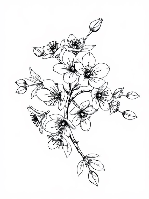 spring flower coloring page