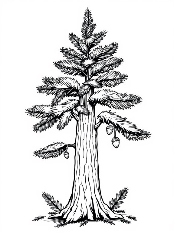 spruce tree coloring page