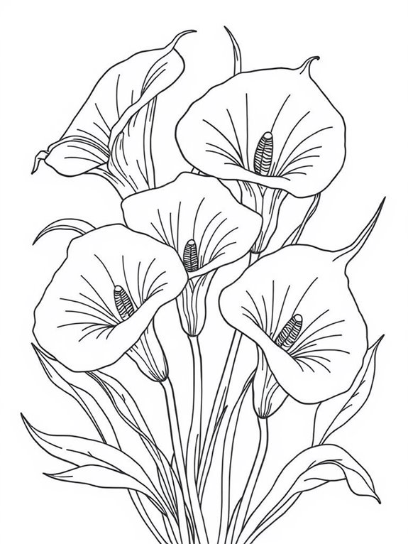 stylized calla lilies design