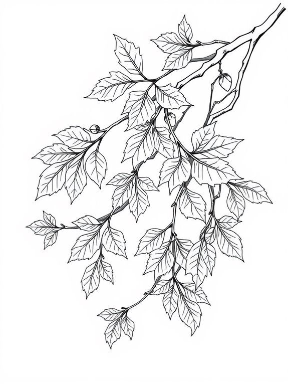 stylized elm branches art