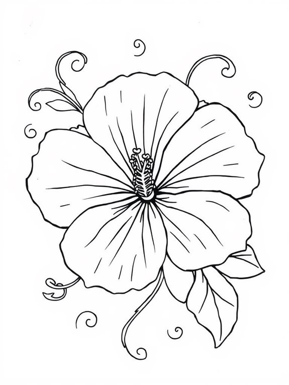 stylized hibiscus flower illustration