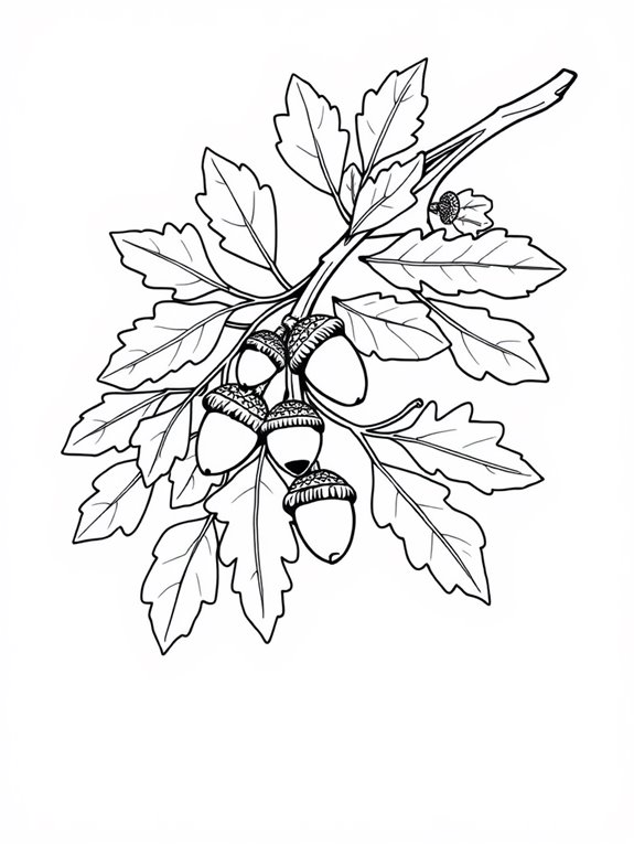 stylized oak branch illustration