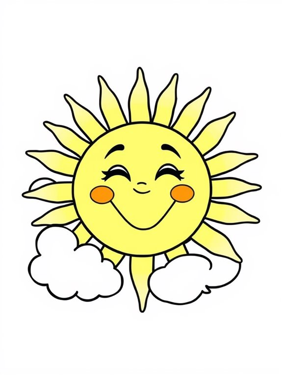 sunny clouds coloring page