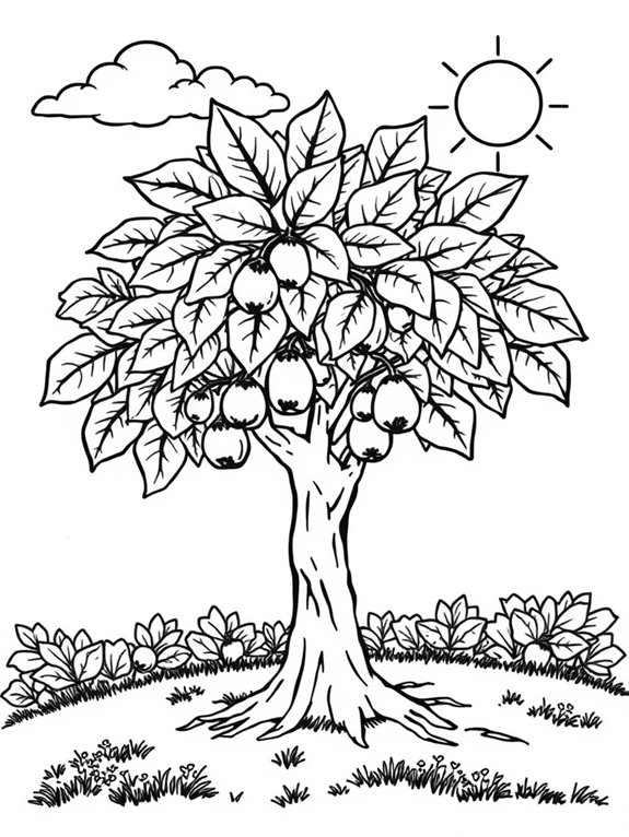 sunny fig tree illustration