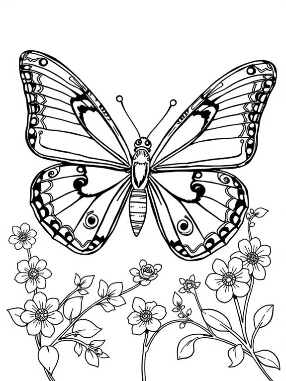 swallowtail butterfly coloring page