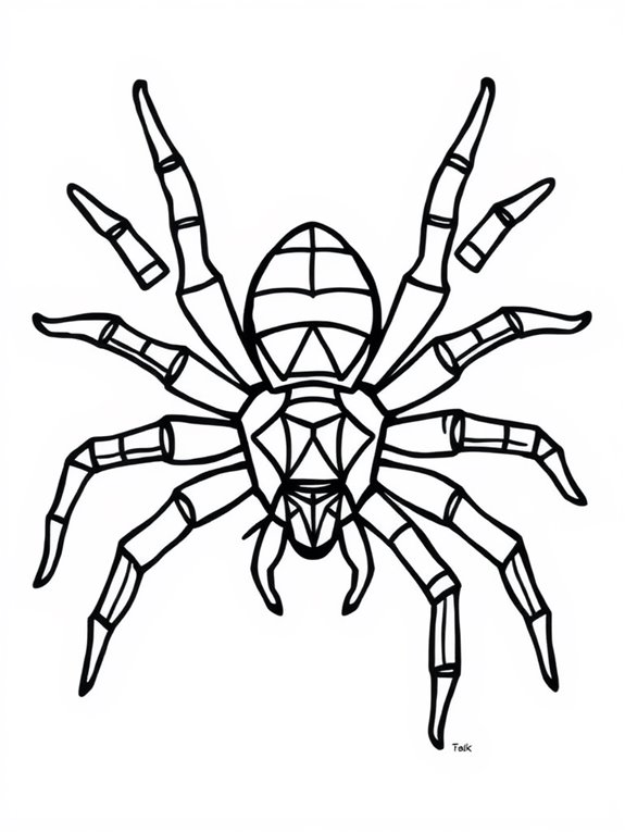 tarantula geometric coloring page