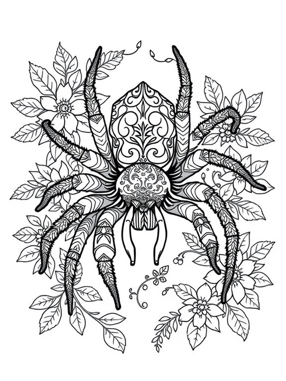 tarantula nature coloring page