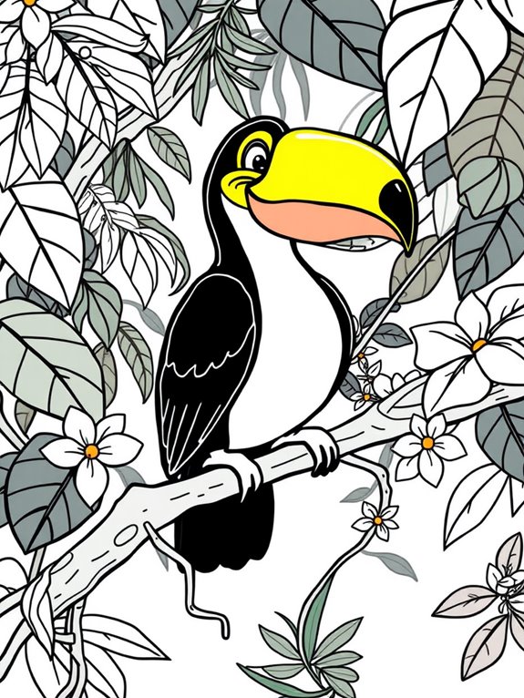 toucan coloring page fun