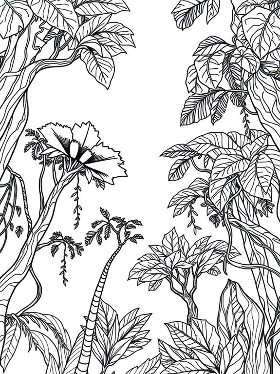 treetops coloring page design