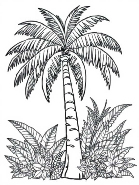 tropical coconut tree scene