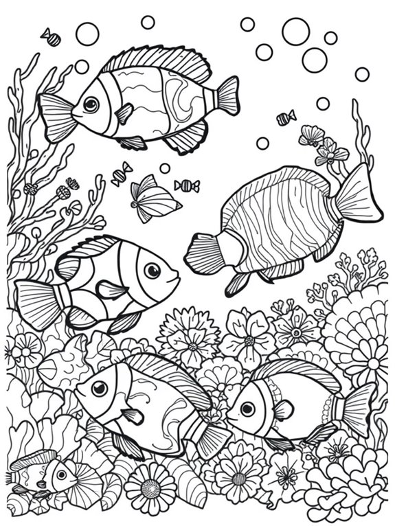 tropical fish coloring page