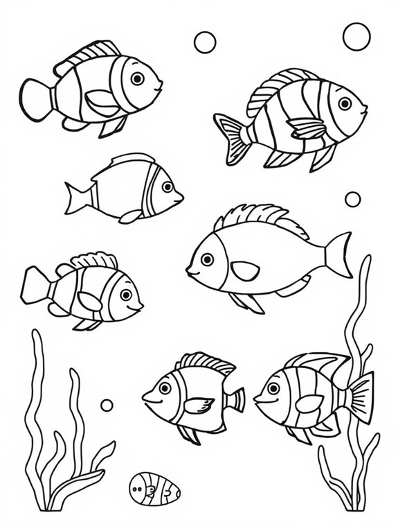 tropical fish coloring page