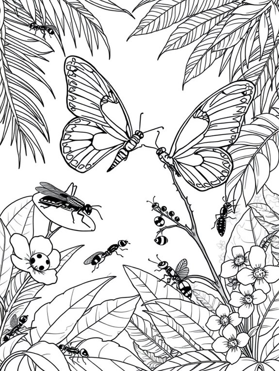 tropical forest insect illustration