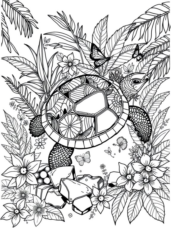 tropical forest turtle illustration