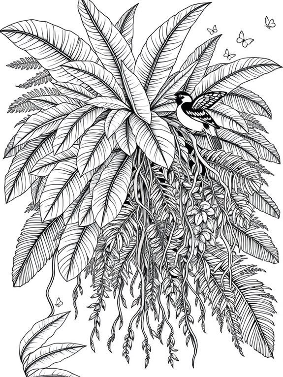 tropical rainforest coloring page