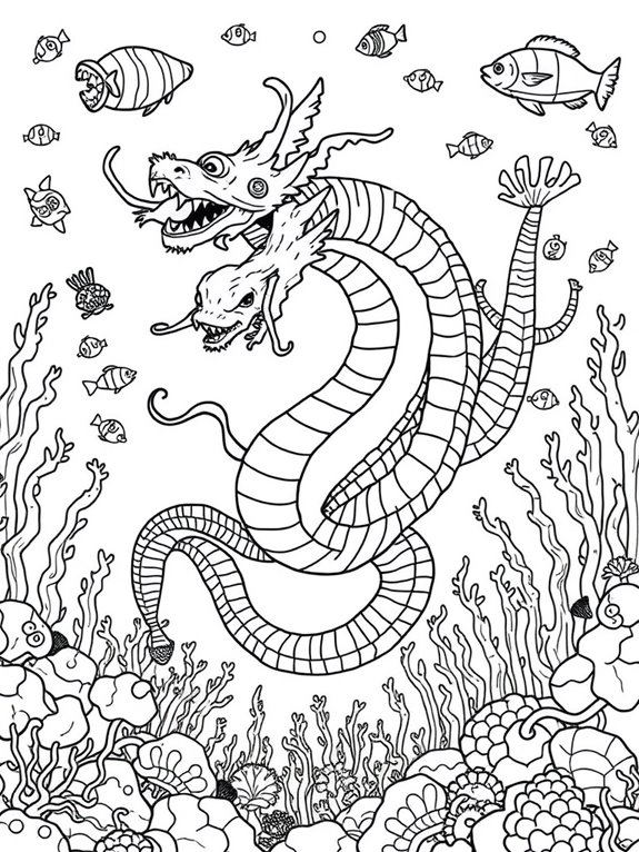 underwater hydra coloring page